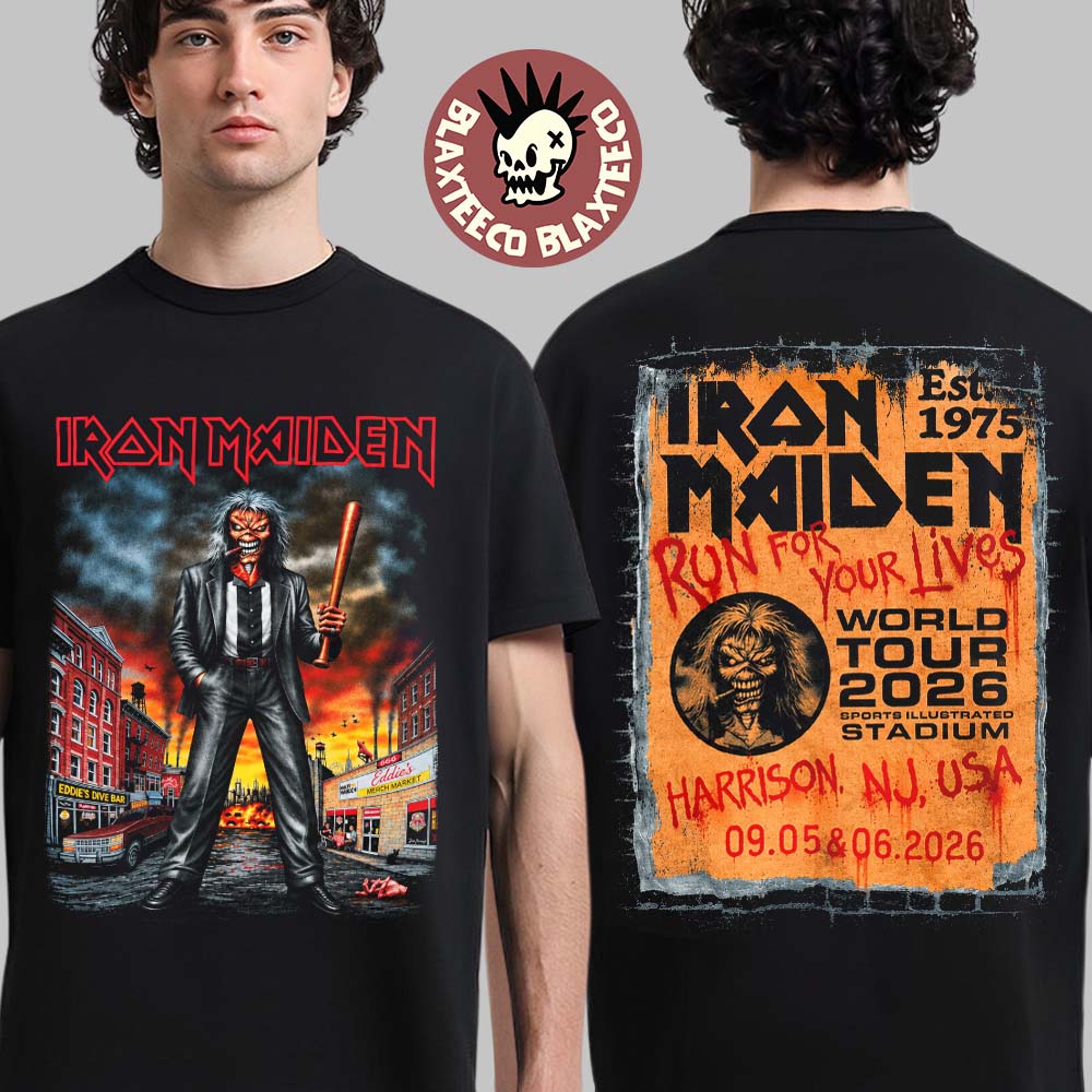 Iron Maiden Harrison New Jersey 2026 Tour Exclusive Event Tee At Sports Illustrated Stadium On September 5 6 2026 Eddie The Gangster T-Shirt
