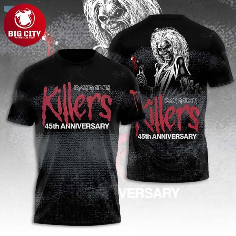 Iron Maiden Music Killers 45Th Anniversary Two Sided Shirt Unisex