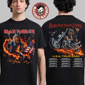 Iron Maiden Run For Your Lives USA Tour 2026 Exclusive Tee Eddie Holding The Flag Two Sided T-Shirt