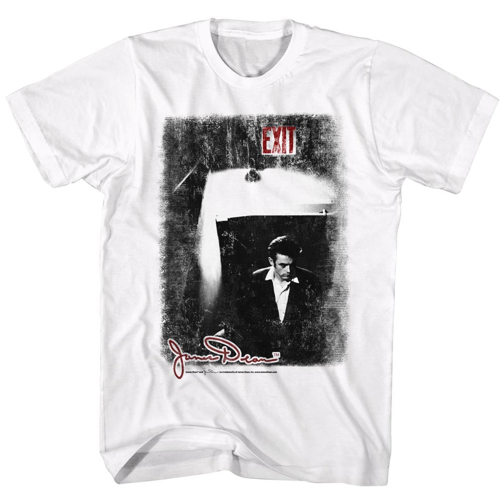 James Dean Mens S/S T-Shirt - Exit - Solid White