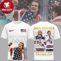 Jack Hughes Team Usa 2026 Olympic Gold Medalist Milano Cortina Two Sided Shirt Unisex