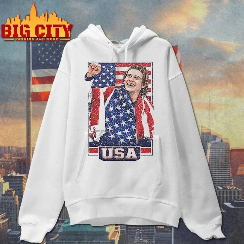 Jack Hughes USA Hockey Patriotic Hockey Fan Unisex