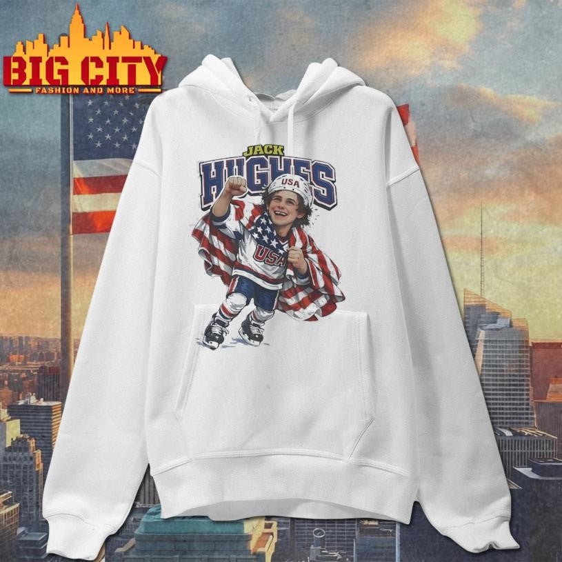 Jack Hughes USA Men’s Hockey caricature Shirt Unisex