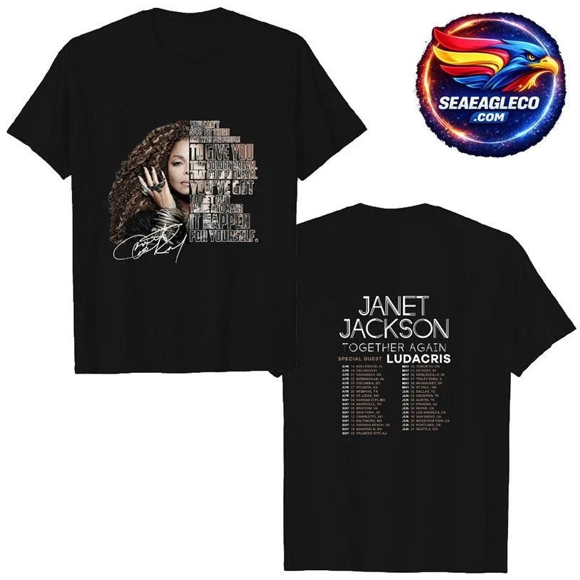 Janet Jackson Together Again Tour 2023 Two Sided Shirt Unisex