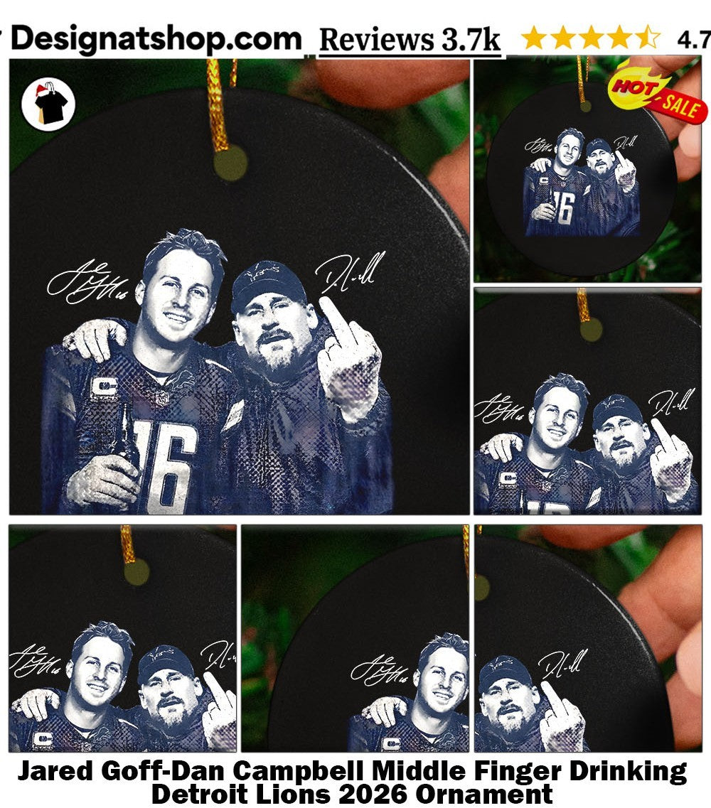 Jared Goff-Dan Campbell Middle Finger Drinking Detroit Lions 2026 shirt