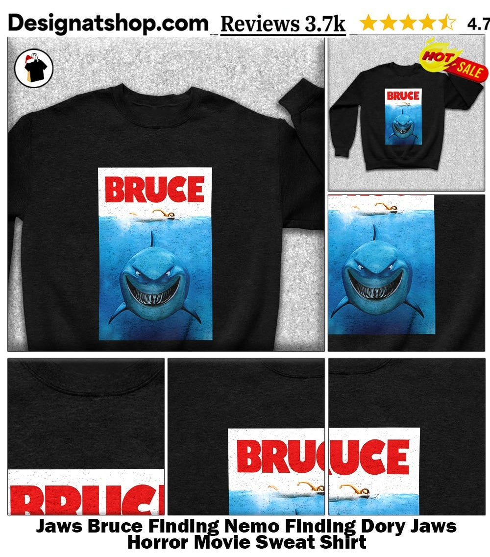 Jaws Bruce Finding Nemo Finding Dory Jaws Horror Movie shirt