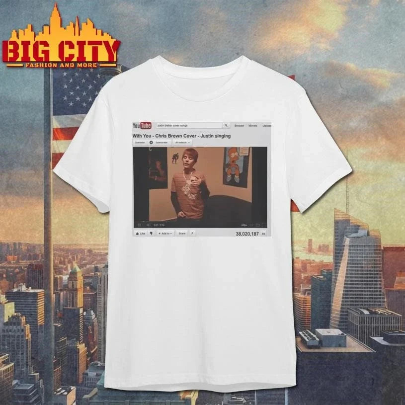 Justin Bieber With You Chris Brown Cover Justin Singing Photo Shirt Unisex