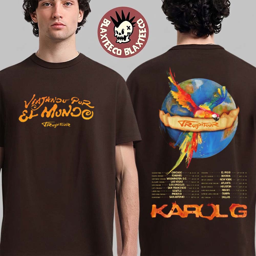 Karol G Viajando Por El Mundo Tropitour 2026 US Merch Two Sided T-Shirt