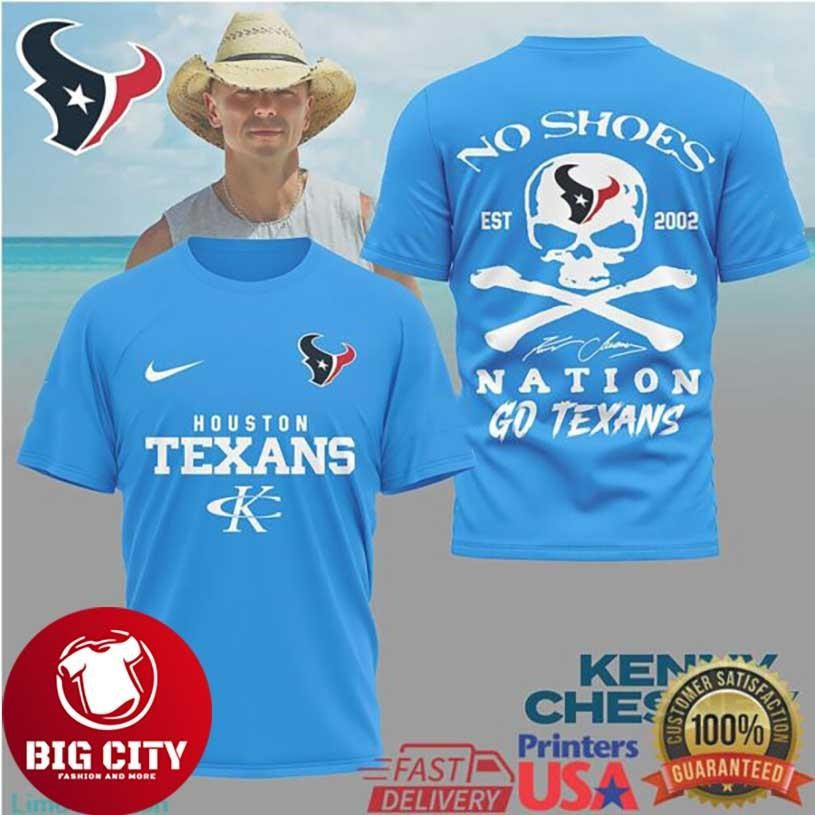 Kenny Chesney No Shoes Nation x Houston Texans Graphic Two Sided Shirt Unisex