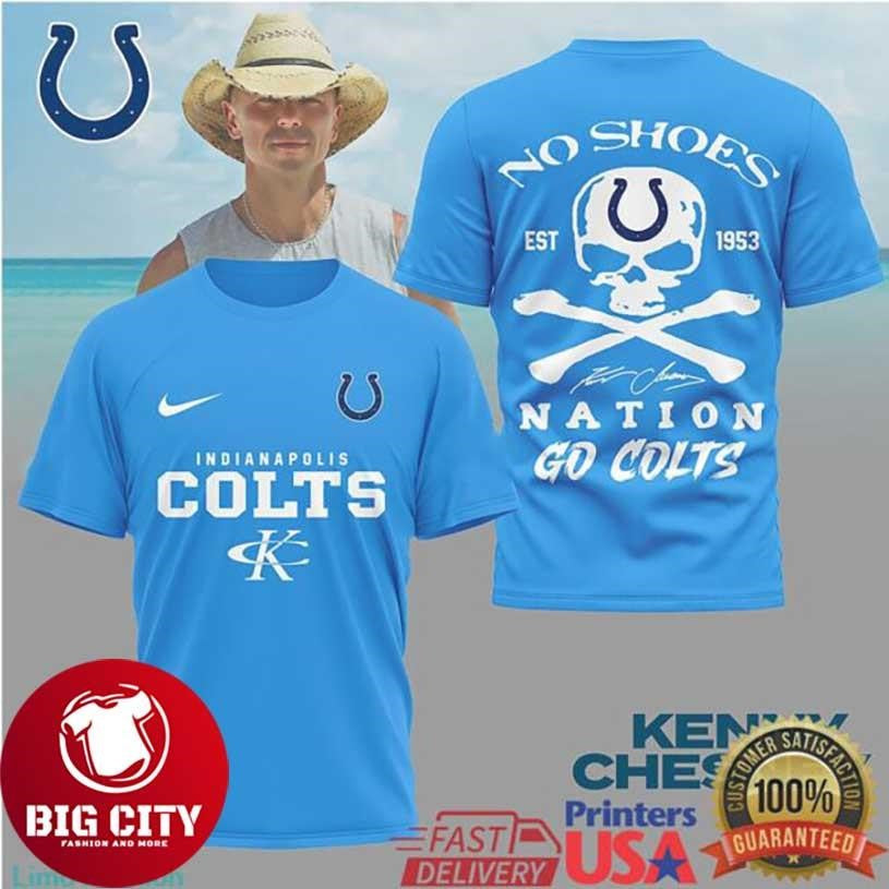 Kenny Chesney No Shoes Nation x Indianapolis Colts Football Two Sided Shirt Unisex