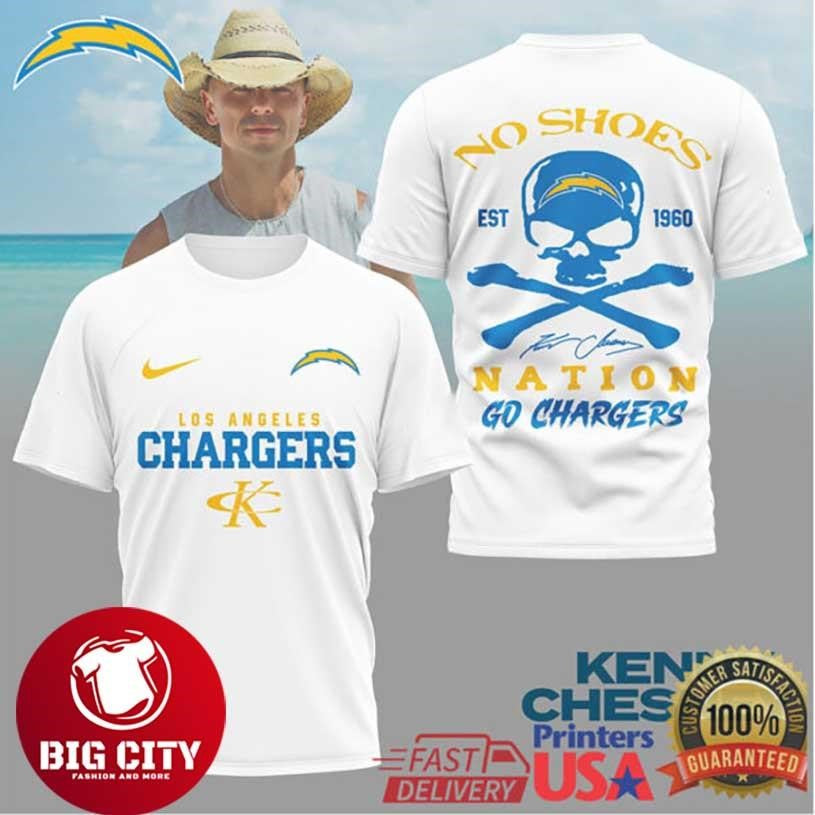Kenny Chesney No Shoes Nation x Los Angeles Chargers Football Two Sided Shirt Unisex