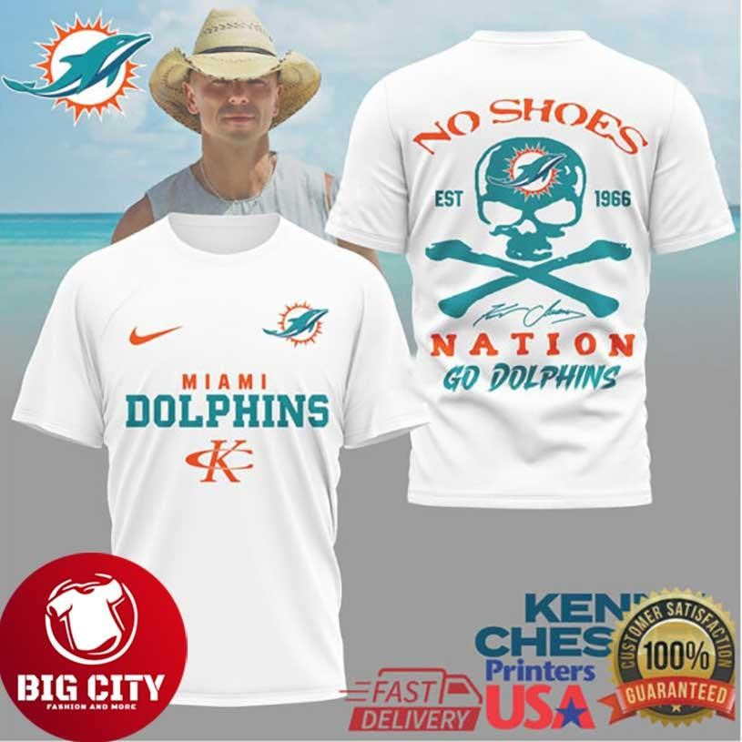 Kenny Chesney No Shoes Nation x Miami Dolphins Graphic Two Sideed Shirt Unisex