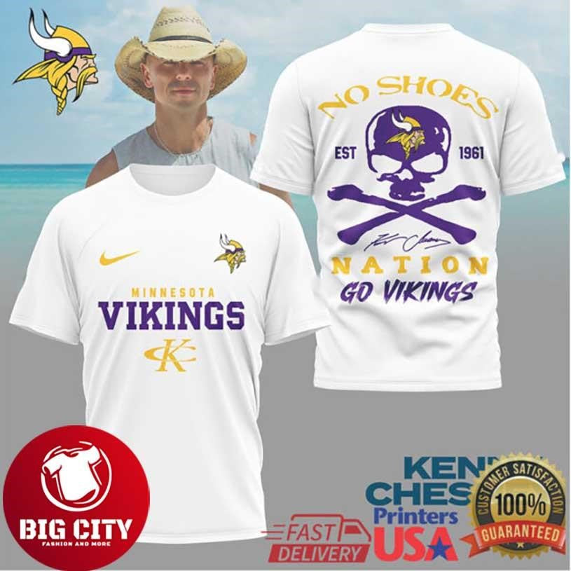 Kenny Chesney No Shoes Nation x Minnesota Vikings Football Two Sided Shirt Unisex