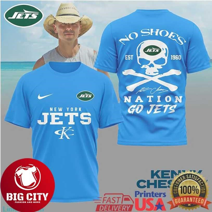 Kenny Chesney No Shoes Nation x New York Jets Football Two Sided Shirt Unisex