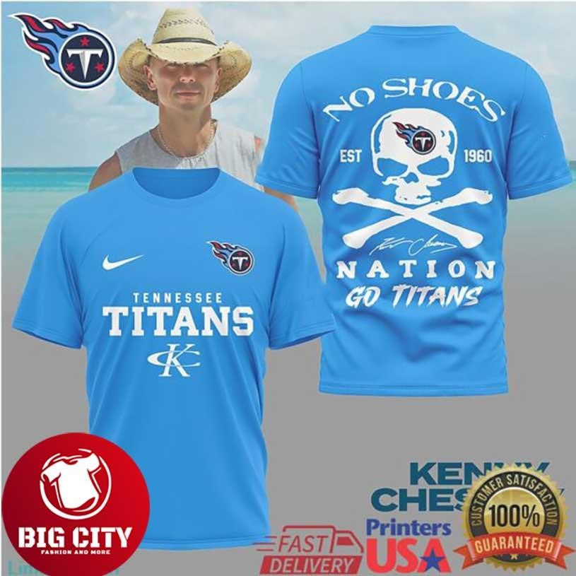 Kenny Chesney No Shoes Nation x Tennessee Titans Football Two Sided Shirt Unisex