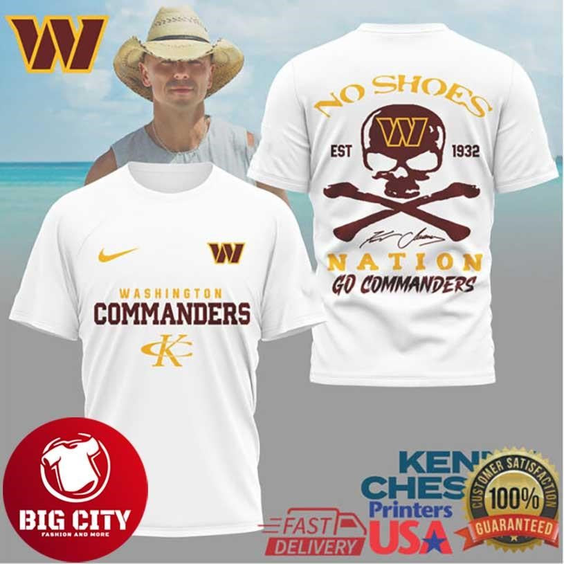 Kenny Chesney No Shoes Nation x Washington Commanders Graphic Two Sided Shirt Unisex