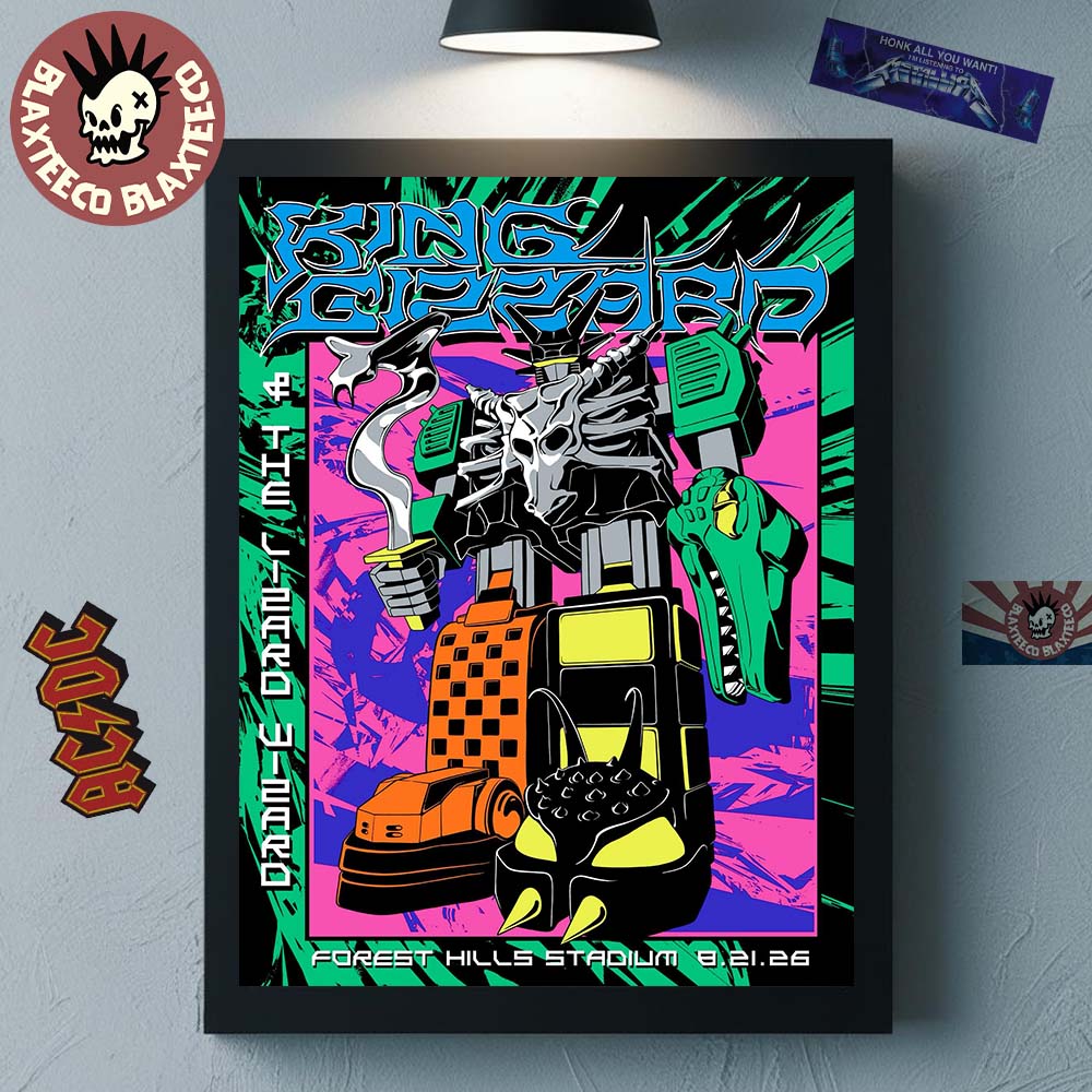 King Gizzard And The Lizard Wizard Forest Hills NY 2026 Night 2 Show Poster At Forest Hills Stadium On August 21 2026 Poster Canvas