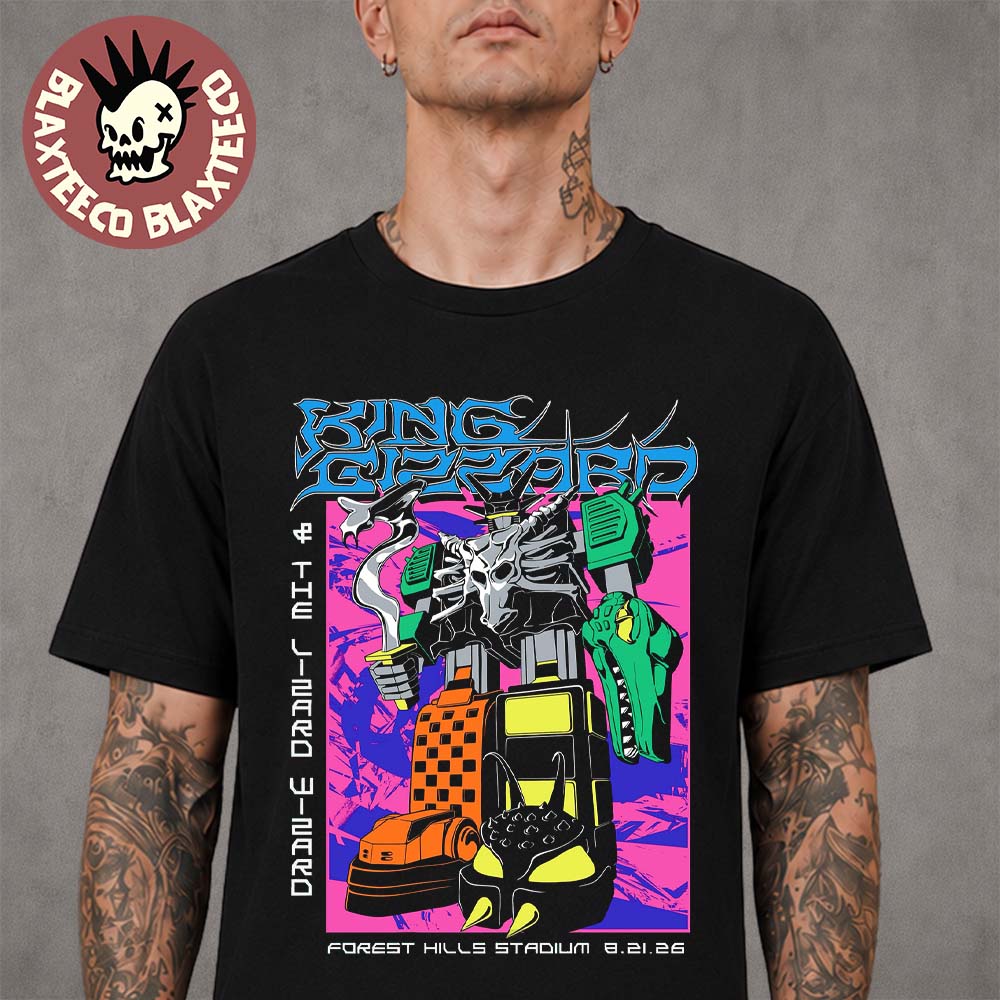 King Gizzard And The Lizard Wizard Forest Hills NY 2026 Night 2 Show Poster At Forest Hills Stadium On August 21 2026 T-Shirt