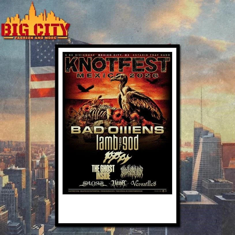 Knotfest Mexico 2026 Line Up At Estadio Fray Nano Mexico City On December 5 2026 Poster Shirt