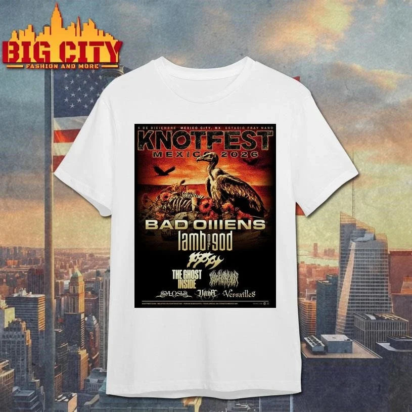 Knotfest Mexico 2026 Line Up At Estadio Fray Nano Mexico City On December 5 2026 Poster Shirt