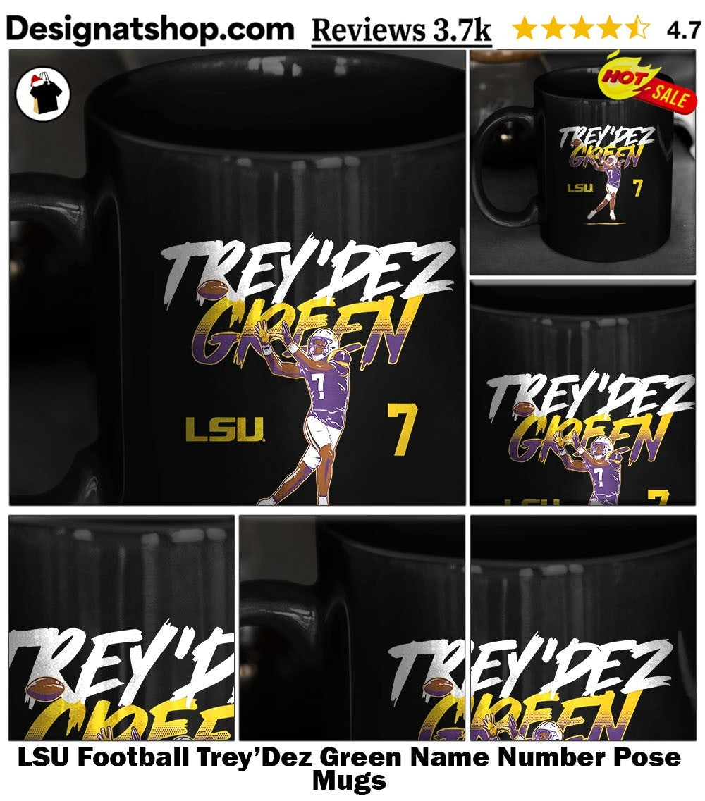 LSU Football Trey’Dez Green Name Number Pose shirt