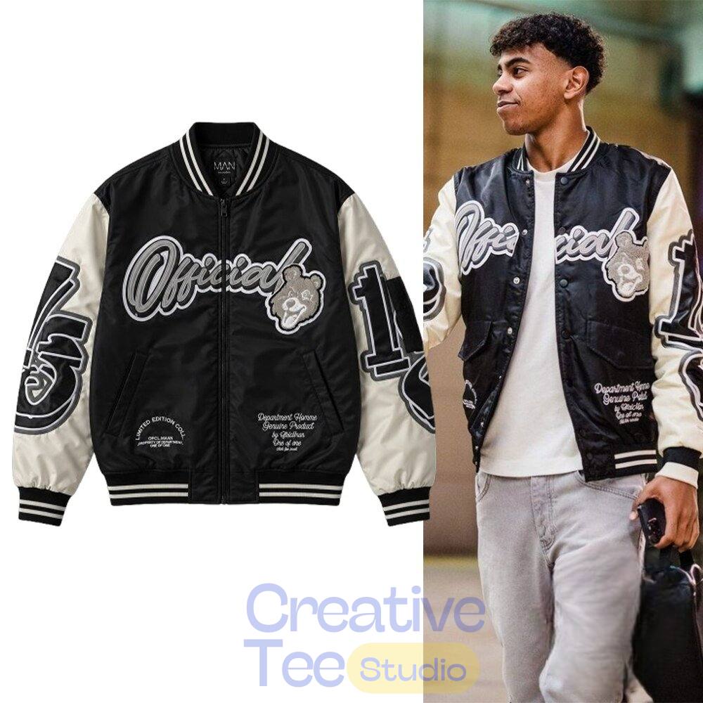 Lamine Yamal BoohooMAN PU Teddy Badge Bomber Jacket