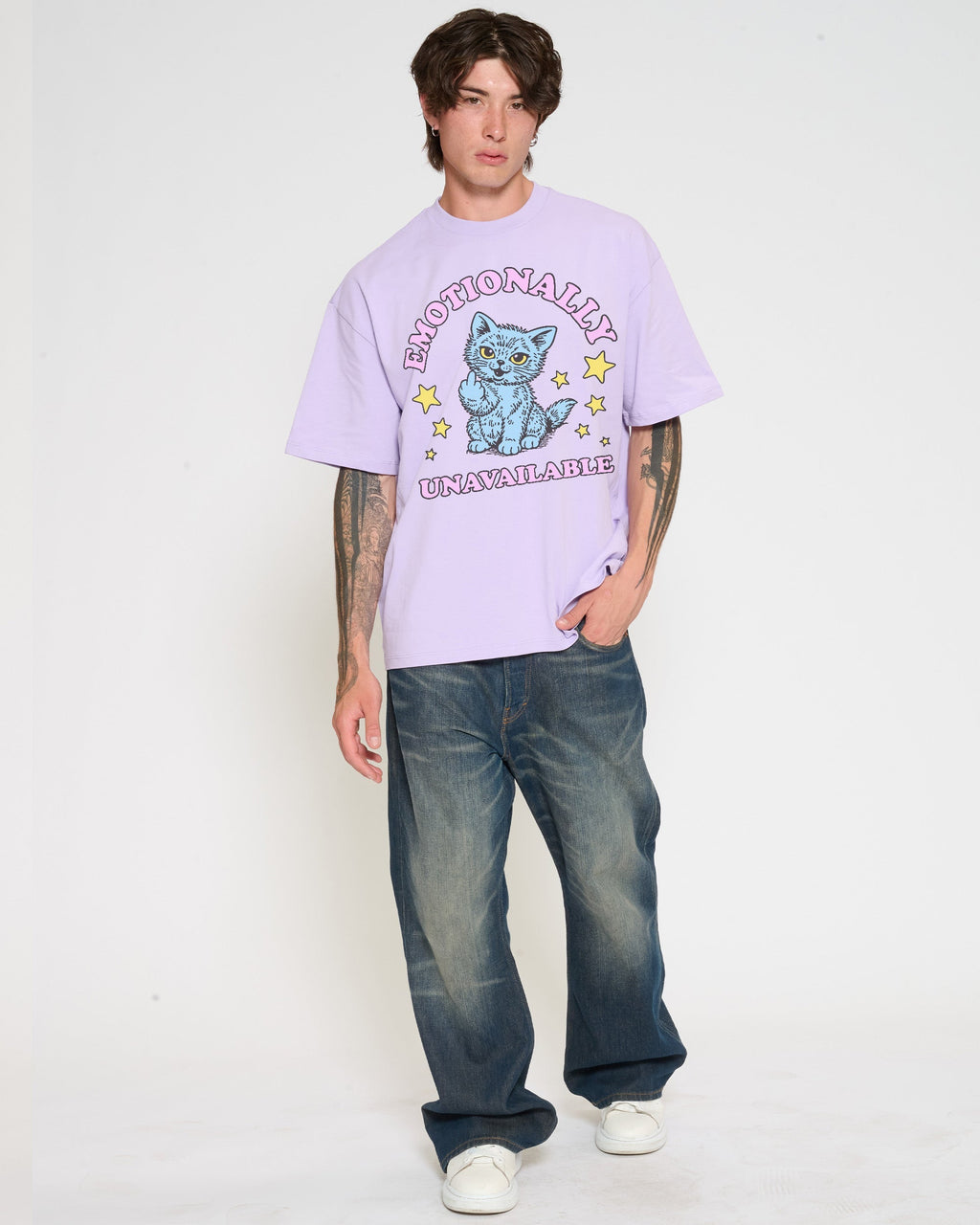 Emotionally Unavailable Cat Oversized Tee Unisex