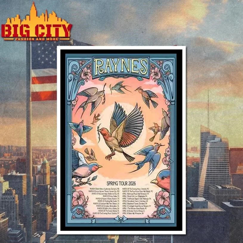 Limited Edition Raynes Band Spring Tour 2026 Poster Shirt Unisex