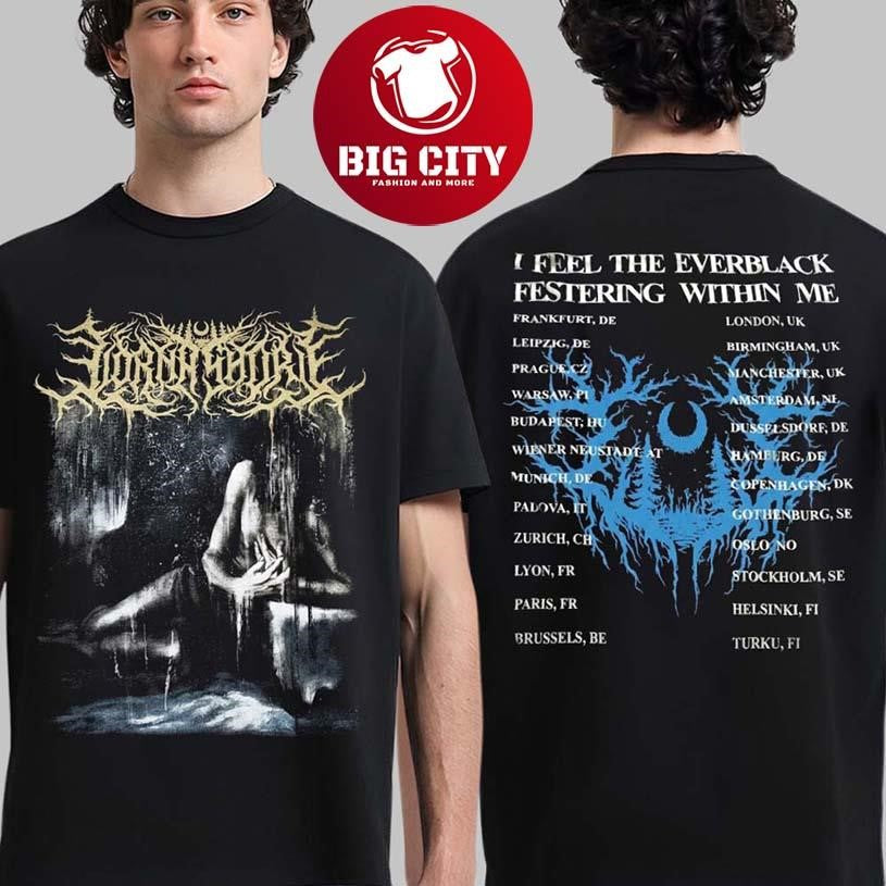 Lorna Shore I Feel The Everblack Festering Within Me 2026 Europe Tour Merch Two Sided Shirt