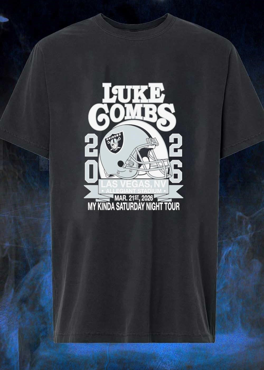 Luke Combs Concert Las Vegas Allegiant Stadium March 21 2026 My Kinda Saturday Night Tour Raiders Raiders shirt