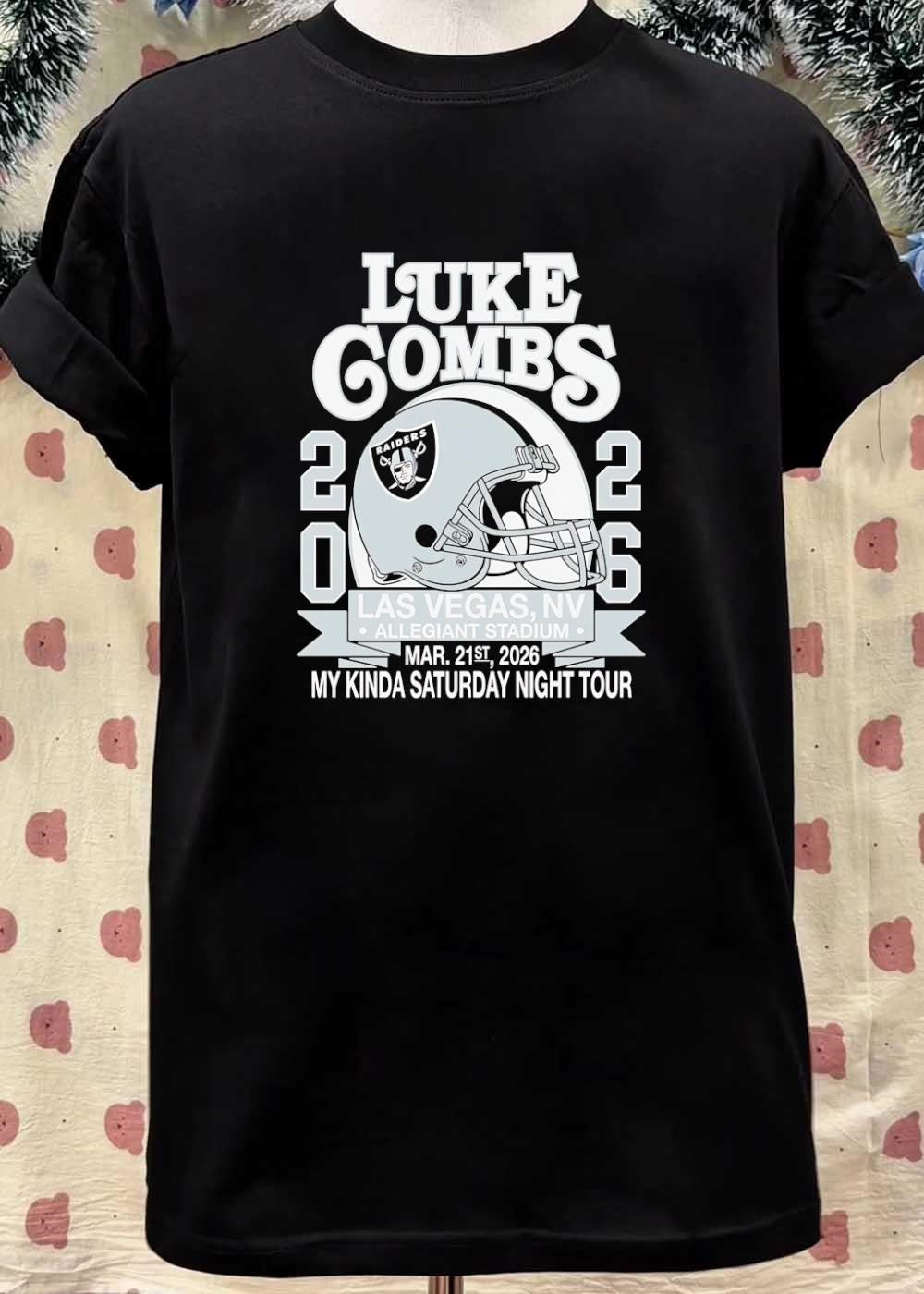 Luke Combs Concert Las Vegas Allegiant Stadium March 21 2026 My Kinda Saturday Night Tour Raiders Raiders shirt