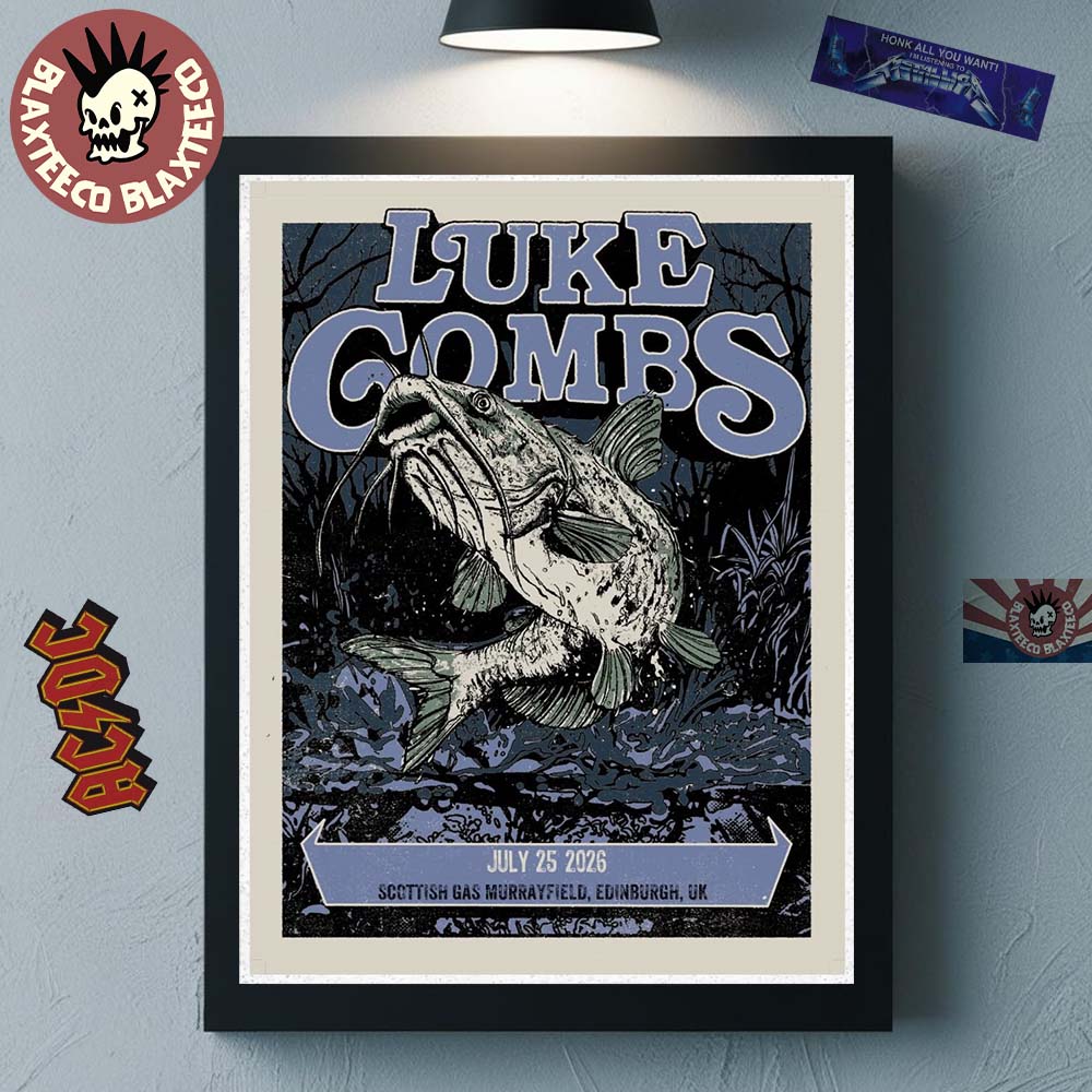 Luke Combs Edinburgh UK 2026 Night 2 Exclusive Poster At Scottish Gas Murrayfield On July 25 2026 Home Decor Poster Canvas