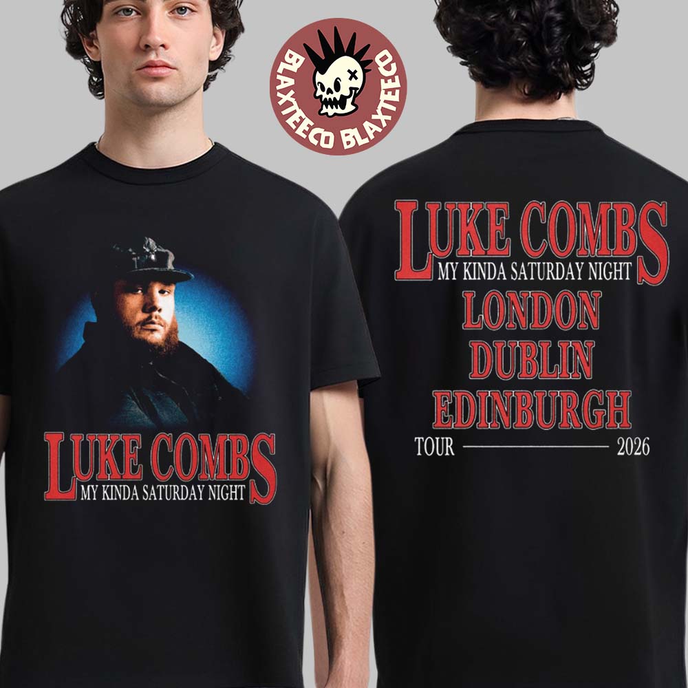 Luke Combs My Kinda Saturday Night Tour UK And EU Merch Pop Up London Dublin And Edinburgh Portrait T-Shirt
