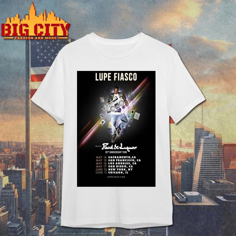Lupe Fiasco Food And Liquor 20th Anniversary Tour Poster Shirt Unisex