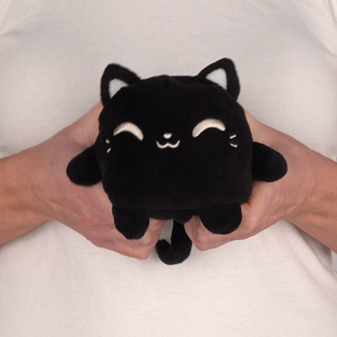 TeeTurtle Reversible Cat Plushmate (Black) Unisex