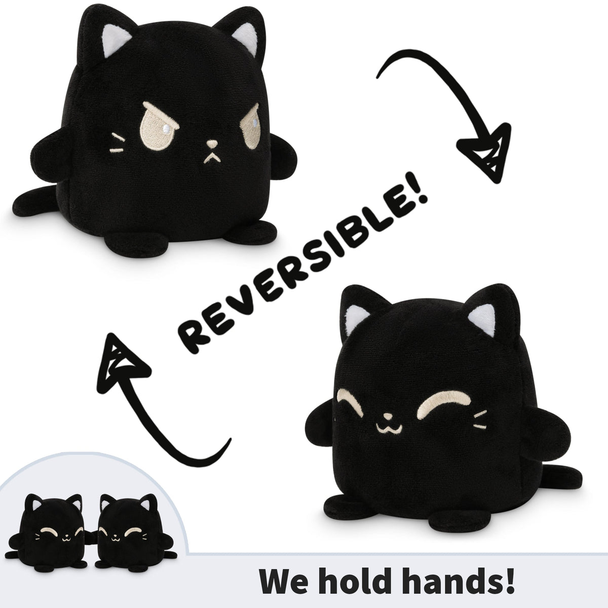 TeeTurtle Reversible Cat Plushmate (Black) Unisex