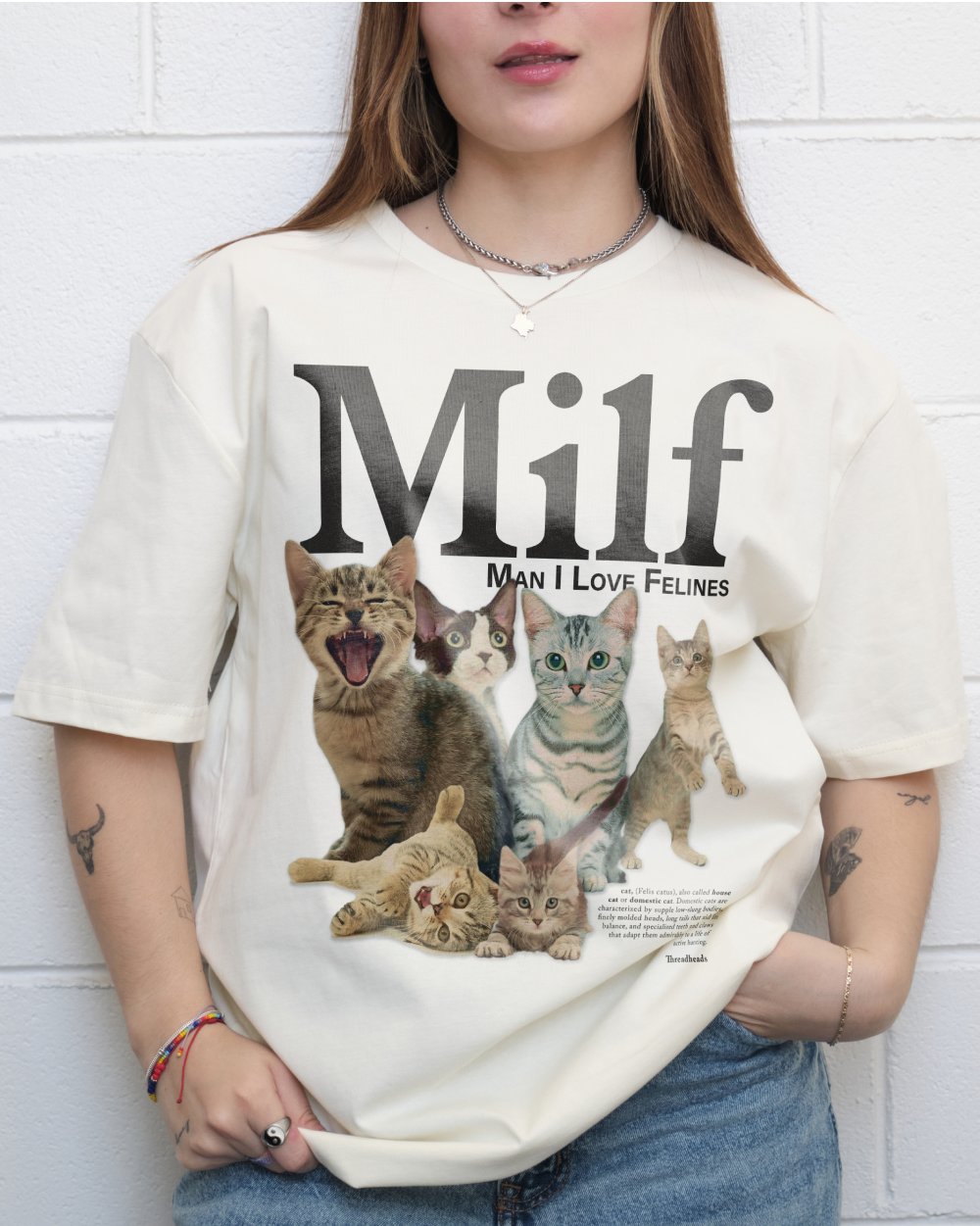 Man I Love Felines Oversized Tee Unisex