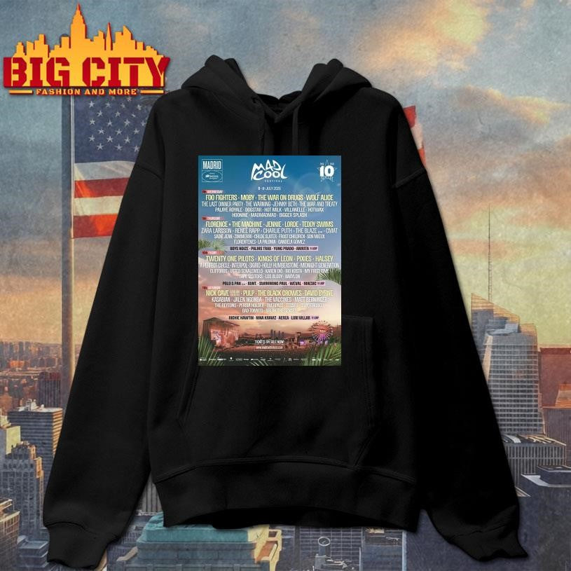 Mad Cool Music Festival On July 8-11 2026 Poster Shirt Unisex