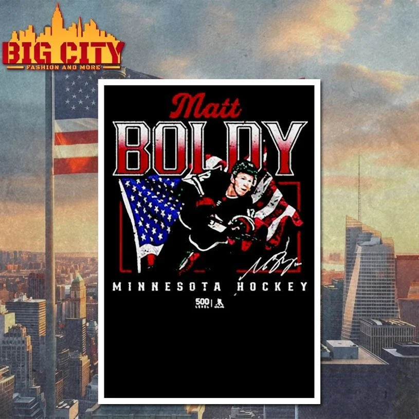 Matt Boldy Minnesota USA Flag signature Unisex
