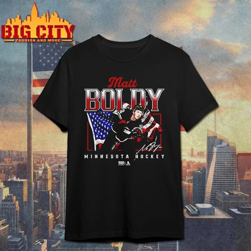 Matt Boldy Minnesota USA Flag signature Unisex