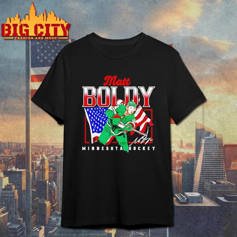 Matt Boldy Minnesota Wild USA flag graphic Shirt Unisex