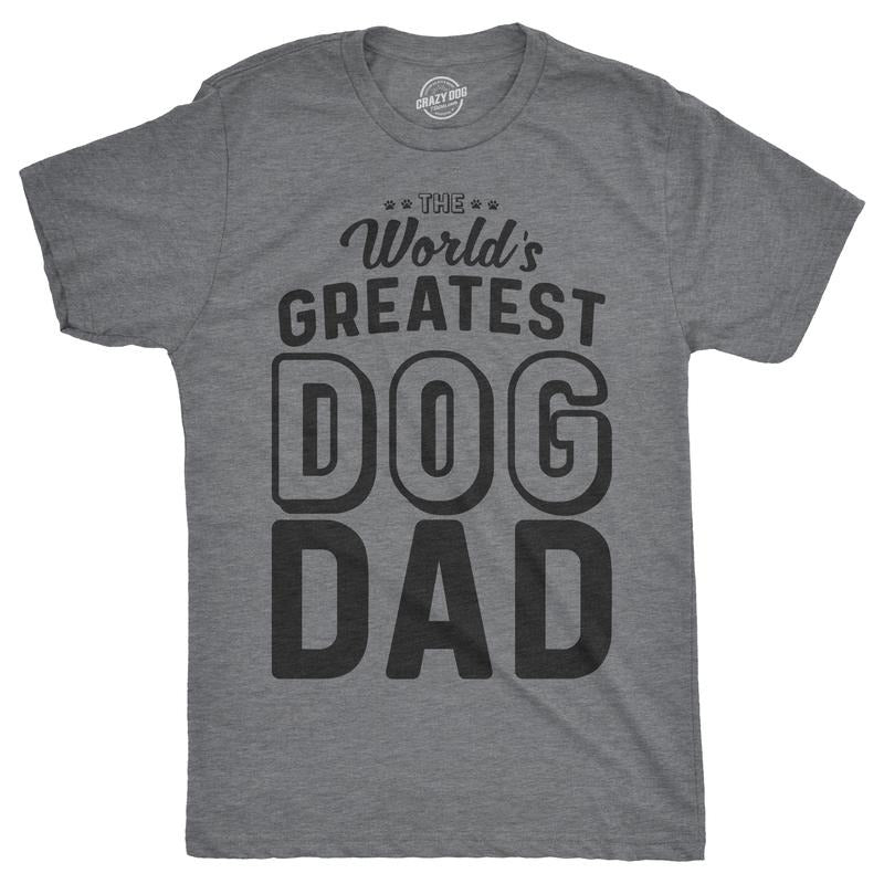 Mens Worlds Greatest Dog Dad T Shirt Funny Animal Lover Tee for Guys Mens Funny T Shirts Cool Tees Soft Stylish Casual...