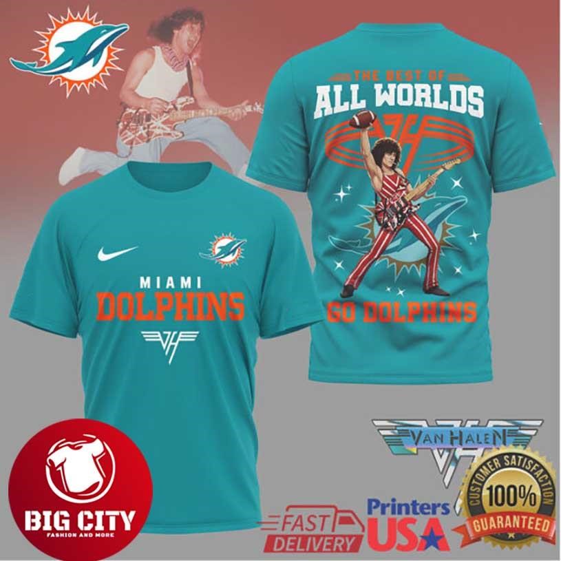 Miami Dolphins x Van Halen The Best of All Worlds Two Sided Shirt Unisex