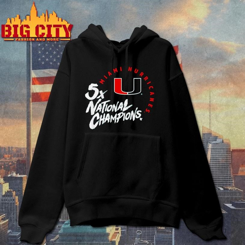 Miami Football Five-Time National Champions Shirt Unisex