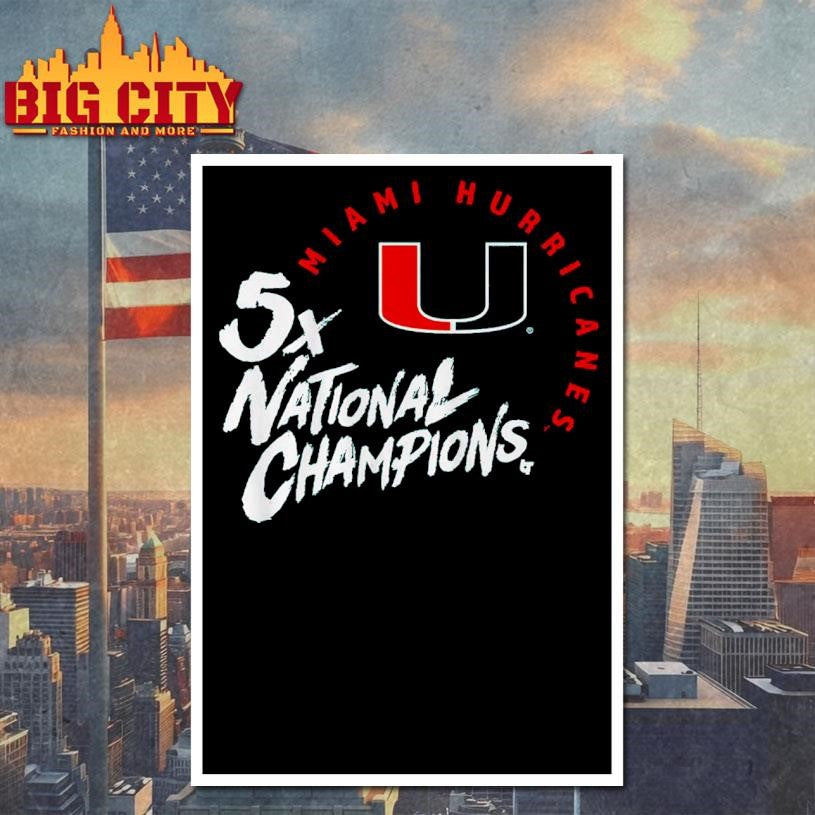 Miami Football Five-Time National Champions Shirt Unisex
