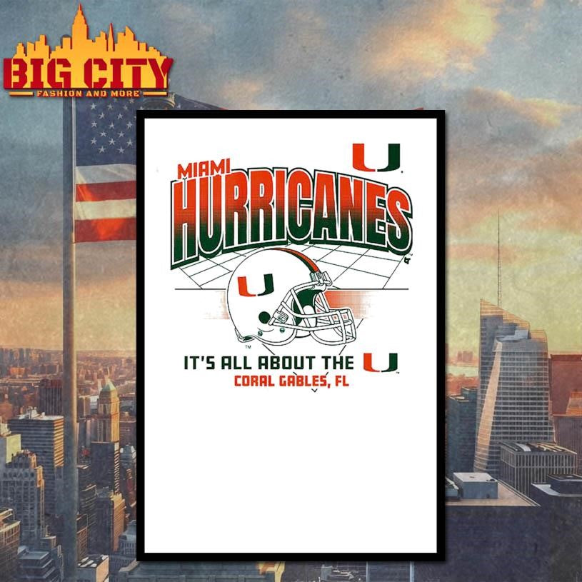 Miami Football Helmet Grid Shirt Unisex