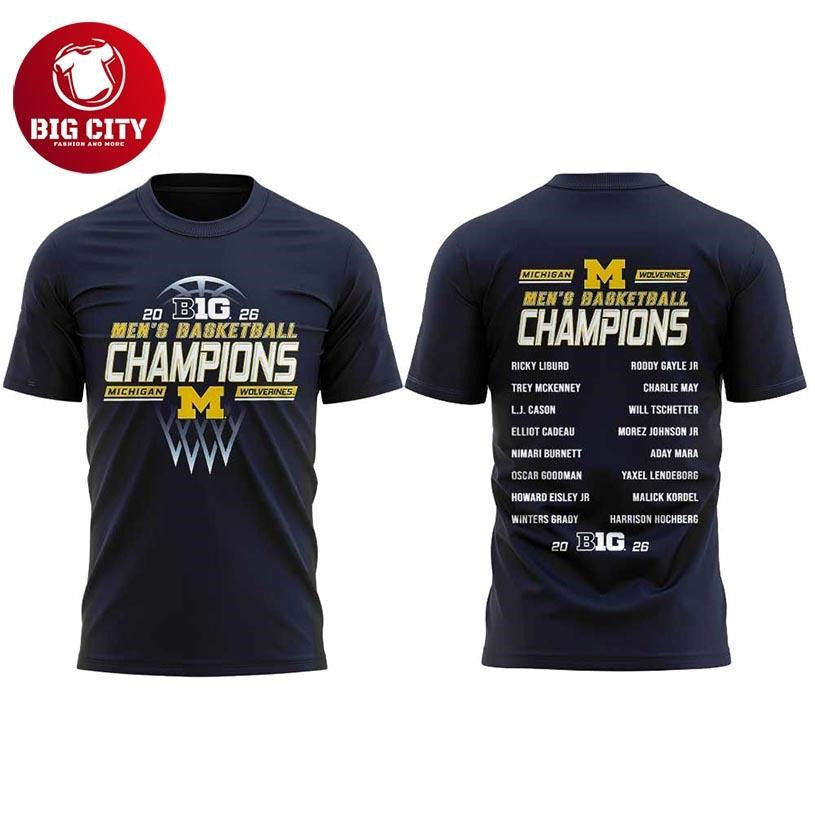 Michigan Men’s Basketball 2026 Big Ten Regular Season Title Two Sided Shirt Unisex