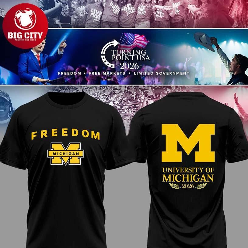 Michigan Wolverines 2026 Turning Point USA x University Of Michigan Two Sided Shirt Unisex