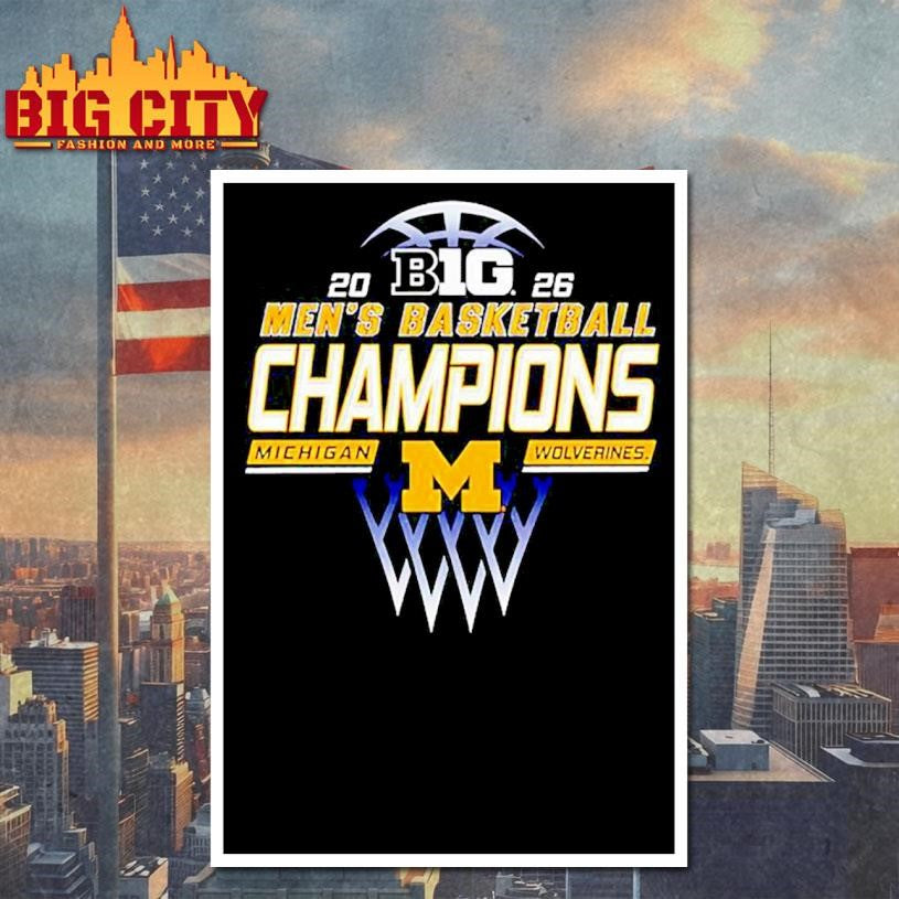 Michigan Wolverines Big Ten Men’s Basketball Regular Season Champions 2026 Shirt Unisex