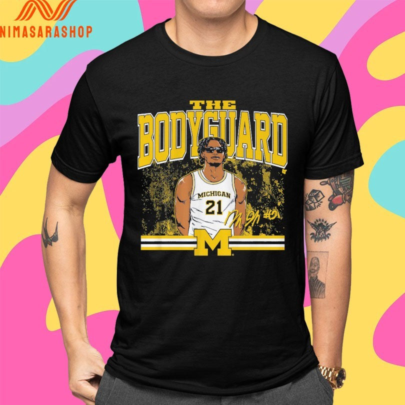 Michigan Wolverines Men’s Basketball Morez Johnson Jr The Bodyguard Signature Shirts